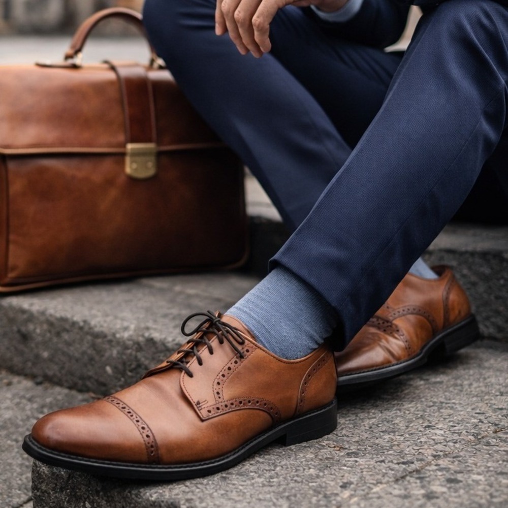 Allen Edmonds Benton Cap Toe Oxford Bourbon Style 3448 Brown 11.5 D Dress Shoes